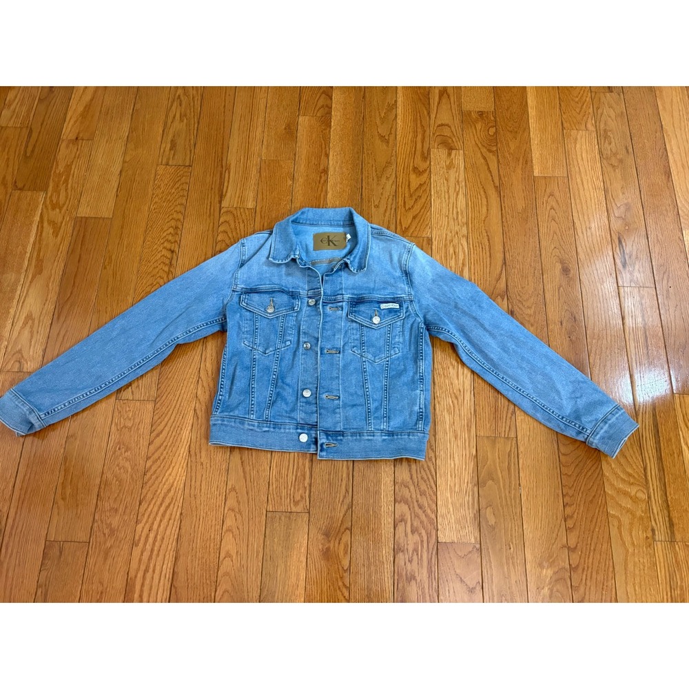 Calvin Klein Womens Light Wash Denim Trucker Jacket Blue S 1886463 - Picture 9 of 9